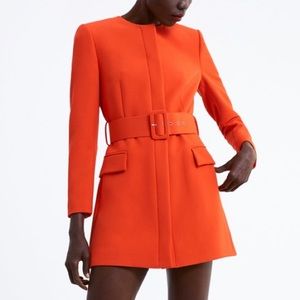 zara orange coat